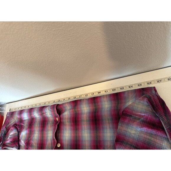 Michael Kors Mens Button Shirt Sz XXL Pink Plaid Long-Slv Classic Preppy BizCasu - Picture 6 of 10